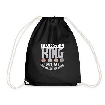 Funny coin collection for coin collectors and - Drawstring Bag - black - Front