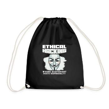 Ethical Hacking Analyst Ethical Cyber Security - Drawstring Bag - black - Front