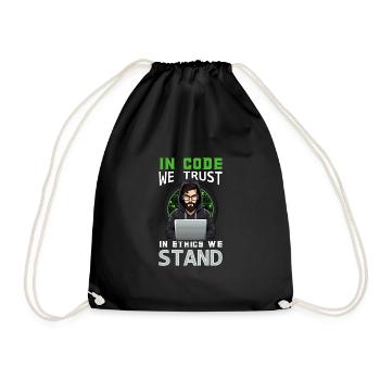 Ethical Hacking Analyst Ethical Cyber Security - Drawstring Bag - black - Front