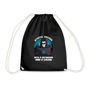 Ethical Hacking Analyst Ethical Cyber Security - Drawstring Bag - black - Front