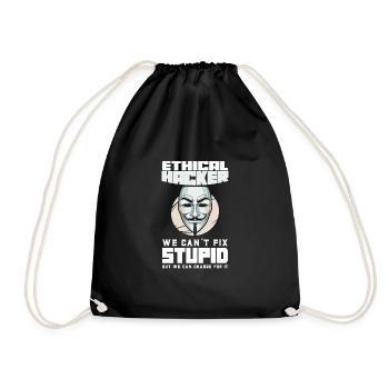 Ethical Hacking Analyst Ethical Cyber Security - Drawstring Bag - black - Front