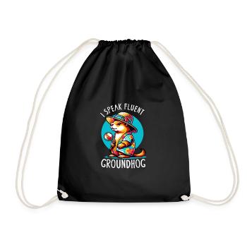 Groundhog Day Enthusiasts 2024, February 2 - Drawstring Bag - black - Front