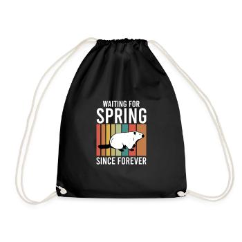Groundhog Day Enthusiasts 2024, February 2 - Drawstring Bag - black - Front