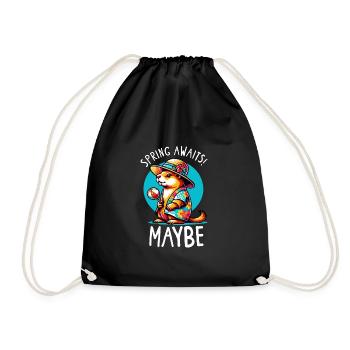 Groundhog Day Enthusiasts 2024, February 2 - Drawstring Bag - black - Front