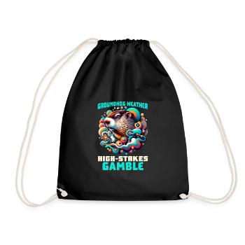 Groundhog Day Enthusiasts 2024, February 2 - Drawstring Bag - black - Front