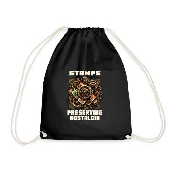 Philately Philatelist Stamp Collecting - Drawstring Bag - black - Front