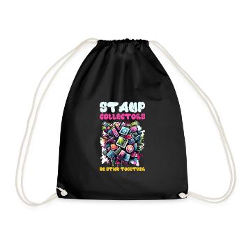 Philately Philatelist Stamp Collecting - Drawstring Bag - black - Front