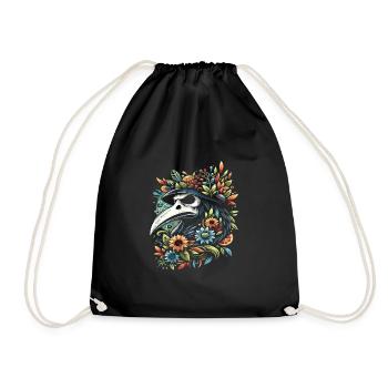 Spooky Halloween Horror Plague Doctor - Drawstring Bag - black - Front