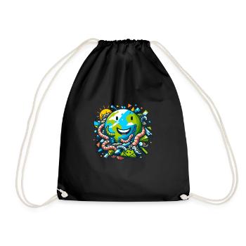Lombriciculture Jardinage de vers de terre Vermiculture - Sac de sport léger - noir - Devant
