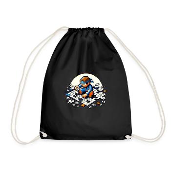 Puzzle Lover Jigzaw Puzzle Board Game Puzzler - Drawstring Bag - black - Front