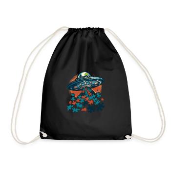 Puzzle Lover Jigzaw Puzzle Board Game Puzzler - Drawstring Bag - black - Front