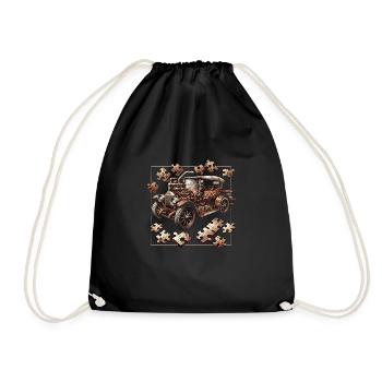 Puzzle Lover Jigzaw Puzzle Board Game Puzzler - Drawstring Bag - black - Front