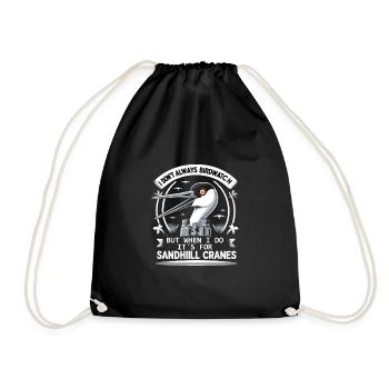 Sandhill Crane Lovers Bird Watching - Drawstring Bag - black - Front