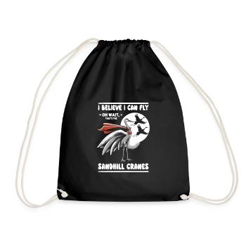 Sandhill Crane Lovers Bird Watching - Drawstring Bag - black - Front