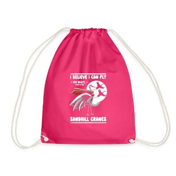 Sandhill Crane Lovers Bird Watching - Drawstring Bag - fuchsia - Front