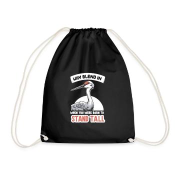 Sandhill Crane Lovers Bird Watching - Drawstring Bag - black - Front