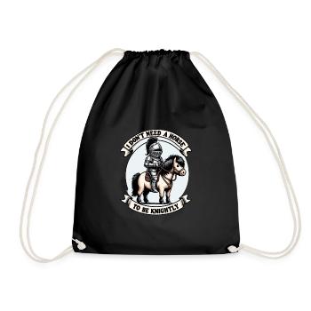 Knight Knight Medieval Renaissance Armor - Drawstring Bag - black - Front