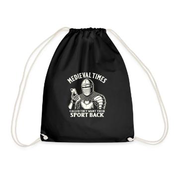 Knight Knight Medieval Renaissance Armor - Drawstring Bag - black - Front