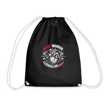 Healthy Heartbeat February Heart Awareness - Drawstring Bag - black - Front