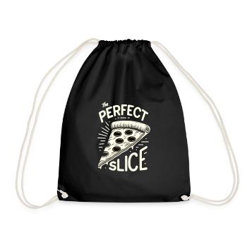 Funny pizza lover pizza enthusiast - Drawstring Bag - black - Front