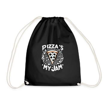 Funny pizza lover pizza enthusiast - Drawstring Bag - black - Front