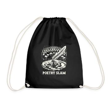 Poetry Slam Writer Poet Literature Slam Poetry Day - Drawstring Bag - black - Front