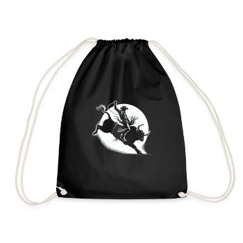 Rodeo Bull Riding Livestock Show Farmer Cattle - Drawstring Bag - black - Front