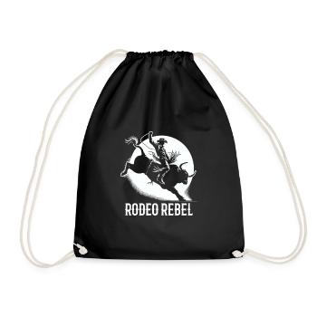Rodeo Bull Riding Livestock Show Farmer Cattle - Drawstring Bag - black - Front