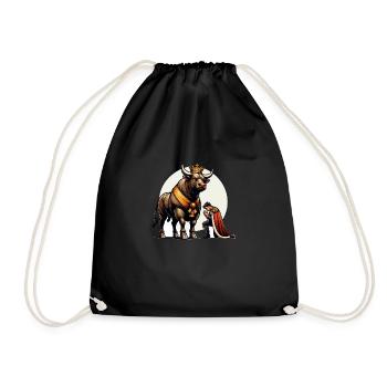 Rodeo Bull Riding Livestock Show Farmer Cattle - Drawstring Bag - black - Front