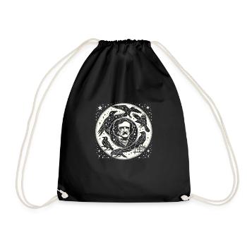 Edgar Allan Poe Fan, Classical Literature, - Drawstring Bag - black - Front