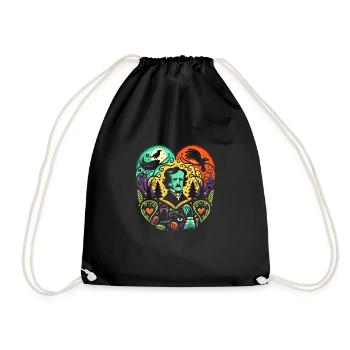 Edgar Allan Poe Fan, Classic Literature, - Drawstring Bag - black - Front
