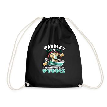 Boating Dad Boat Captain Pontoon Sailor Cruising - Drawstring Bag - black - Front