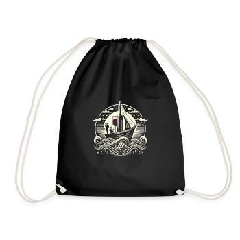 Boating Dad Boat Captain Pontoon Sailor Cruising - Turnbeutel - Schwarz - Vorne