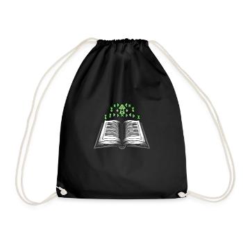 Gift for book lovers with - Drawstring Bag - black - Front