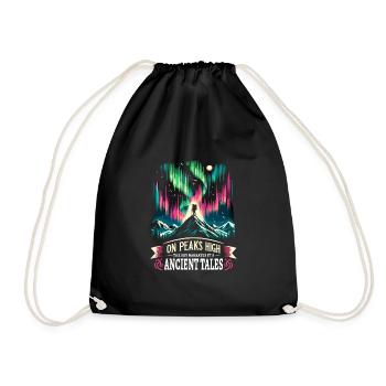 Northern Lights aurora tracker Alaska Wilderness - Drawstring Bag - black - Front