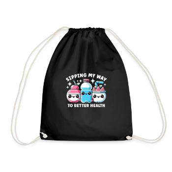 Hydration Drink Water Stay Hydrated Hydration - Turnbeutel - Schwarz - Vorne