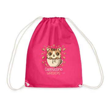 Coffee Break Cat Lover, Coffee Lover Süße Katze - Turnbeutel - Fuchsia - Vorne