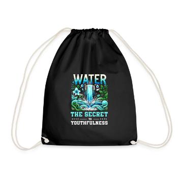 Hydration Trinken Sie Wasser Bleiben Sie Hydriert - Turnbeutel - Schwarz - Vorne