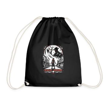 Cowboy Barn Bull Rider Rodeo Country Western - Drawstring Bag - black - Front
