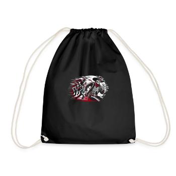 Cowboy Barn Bull Rider Rodeo Country Western - Drawstring Bag - black - Front