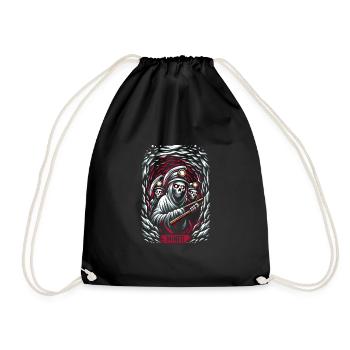 Cowboy Barn Bull Rider Rodeo Country Western - Drawstring Bag - black - Front
