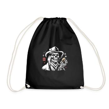 Cowboy Barn Bull Rider Rodeo Country Western - Drawstring Bag - black - Front