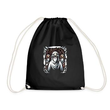 Cowboy Barn Bull Rider Rodeo Country Western - Drawstring Bag - black - Front