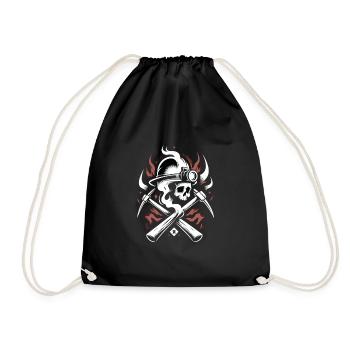 Cowboy Barn Bull Rider Rodeo Country Western - Drawstring Bag - black - Front