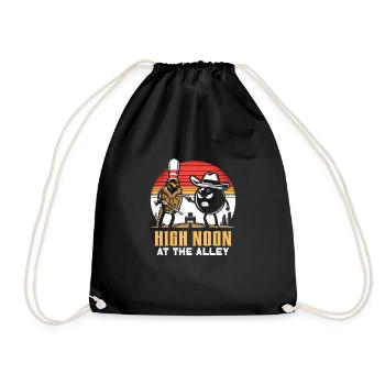 Funny bowling team bowler strike bowling club - Drawstring Bag - black - Front