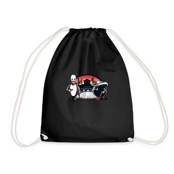 Funny bowling team bowler strike bowling club - Drawstring Bag - black - Front