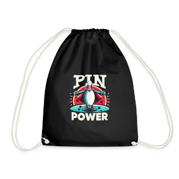 Funny bowling team bowler strike bowling club - Drawstring Bag - black - Front