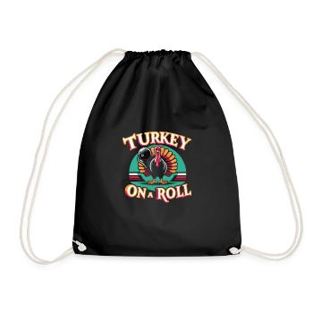 Funny bowling team bowler strike bowling club - Drawstring Bag - black - Front