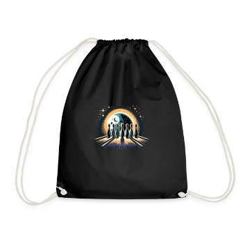 Funny bowling team bowler strike bowling club - Drawstring Bag - black - Front