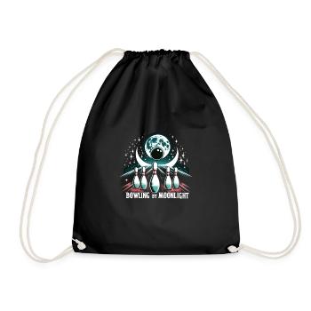 Funny bowling team bowler strike bowling club - Drawstring Bag - black - Front